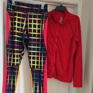 Danskin Jacket and  Multicolor Track Pants  Set
